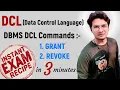 DBMS-32 DCL Data Control Language in DBMS DCL Commands - GRANT and REVOKE unbeaten learning