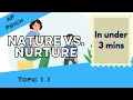 Nature vs Nurture in Under 3 mins AP Psychology Unit 1 Topic 1 1 1