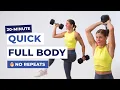 Quick Full Body Dumbbell Workout 20 Minutes All Standing No Repeats