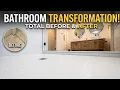 Old Farmhouse Bathroom Renovation White Hexagon Mosaic Tile Floor Transformation