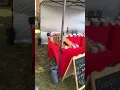 Sand bags keep canopy tent from blowing away