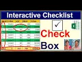 checklist excel How to Use Excel Checkboxes Interactive Checklists Reports