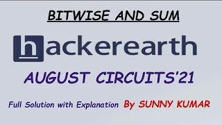 Bitwise AND Sum Hackerearth August Circuits 2021