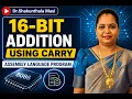 8086 Assembly Program 16-Bit Addition with Carry