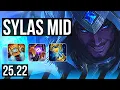 SYLAS vs VEIGAR MID 6 solo kills 45k DMG Legendary NA Master 25 22