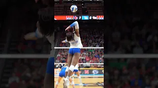 Sofia Maldonado with the overpass bounce for Louisville Volleyball