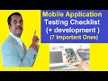 mobile application testing checklist development 7 tips you must consider testingshala