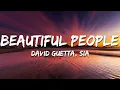 Lagu David Guetta, Sia - Beautiful People (Lyrics)