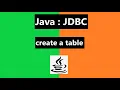 JDBC - Create Table Example JDBC program to create a table