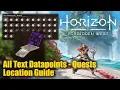 Horizon Forbidden West All Text Datapoints - Quests Location Guide