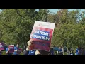 Kaiser employees striking outside La Mesa facility