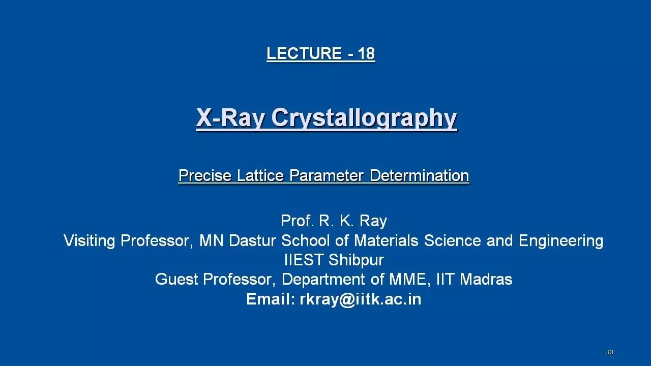 Precise Lattice Parameter Determination