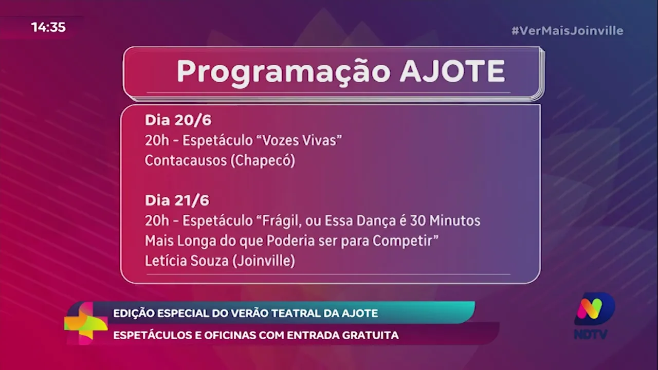Edição especial do Verão Teatral da Ajote espetáculos e oficinas com entrada gratuita