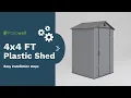Patiowell Plastic Storage Shed - 4 x 4 FT Assembly