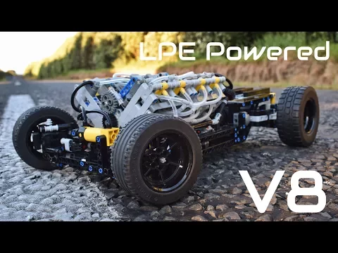 [MOC] Lego Technic pneumatisch HOT ROD-chassis - schaal 1/8 - V8 LPE-aangedreven!