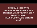 NodeJS how to increase memory heap in nest js application how to use -max-old-space-size in cli