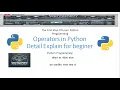 Operators in python Programming for beginner part 8