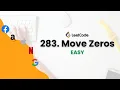 283 Move zeros leetcode problem Easy problem Competitive programming DSA Data structure