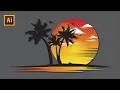 Logo Design in Illustrator cc How to Make Beach and Travel Logo Graphic Design Tutorial