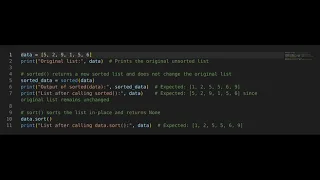 Python Interview Question Difference between sort and sorted