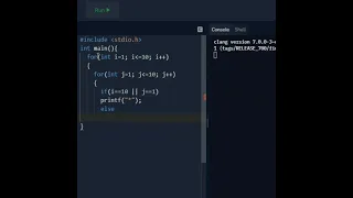 Print L shape using C language C Language Pattern code