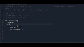 DSA maximum Subarray sum problem Solution Using Python