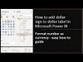 Format as Currency in Power BI turn your number into dollar label - How to guide