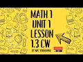 M1 - 1 3 CW Function Rules Function Notation