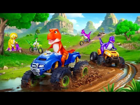 Download MP3 Funny Dinosaurs Epic Swamp Race: Crazy Dinos Racing Adventures! | Jurassic World 2024