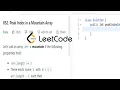 Peak Index in a Mountain Array leetcode 852 852 leetcode leetcode java solutin CoderNight