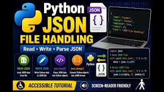 Python Lecture 23 Python JSON File Handling Explained Read Write JSON Files NVDA explaination
