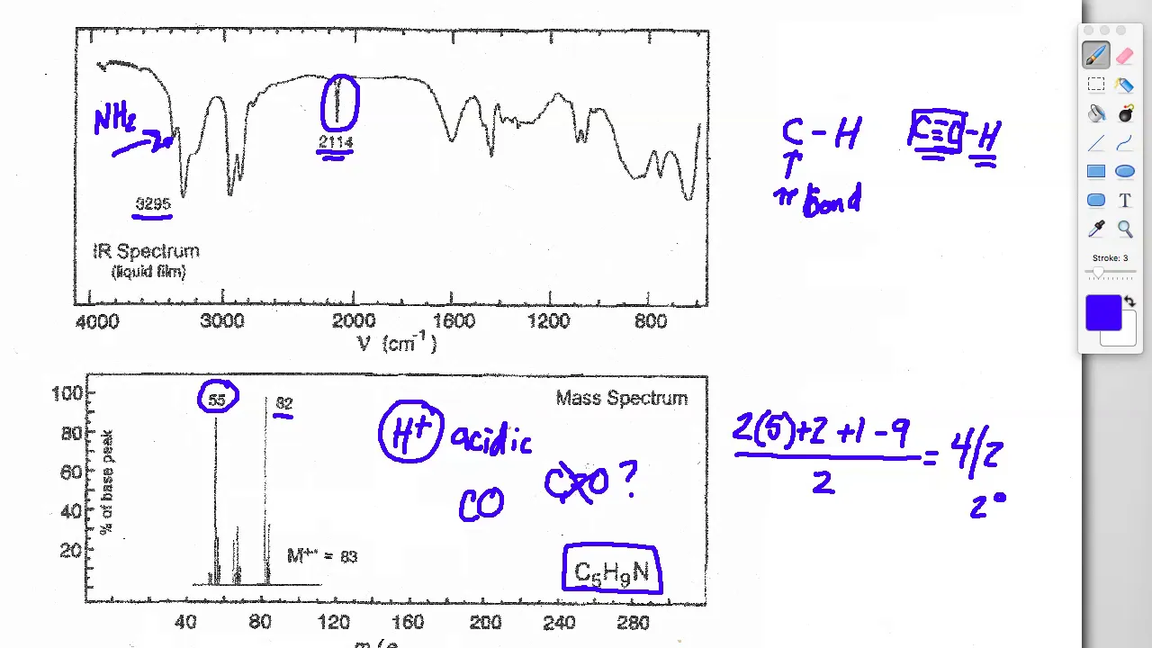 Solving Another Unknown Using NMR, IR and MS Spectroscopy - Example 6