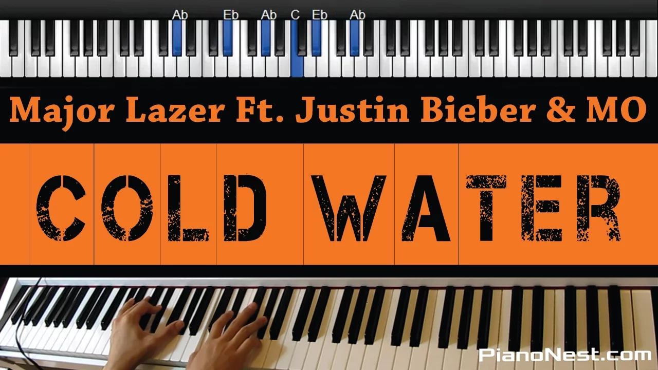 Major Lazer Ft. Justin Bieber & MO - Cold Water - Piano Karaoke / Sing Along / Cover with Lyrics