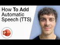 How To Add Automatic Speech TTS to Your Powerpoint Presentation 2025 Full Guide