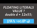 Floating Point Literals Values in Java Numeric Literals Hindi Part - 4