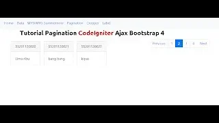 Pagination CodeIgniter ajax Bootstrap 4