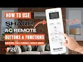 How to Use SHARP AC Remote Buttons Functions Heat Pump Remote Guide Model No CRMC-A907JBEZ