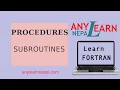 Learn Fortran Subroutine Fortran Tutorial 21