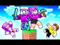 My Twin Sister Meets MY FRIENDS On ONE BLOCK in Minecraft