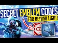 Destiny 2 SECRET EMBLEM CODES Hidden Puzzle ARG Beyond Light Emblems