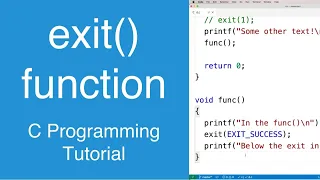 exit function C Programming Tutorial