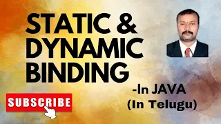 STATIC BINDING DYNAMIC BINDING IN INHERITANCE CONCEPT IN JAVA IN TELUGU