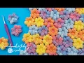 Crochet Puff Flowers How to Join As You Go - NO SEWING