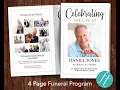 Classic 4 Page Funeral Program Template