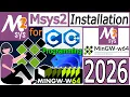 How to install Msys2 for MinGW w64 on Windows 2026 Update MinGW GNU Compiler for