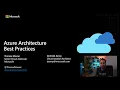 Azure Architecture Best Practices Virtual Event