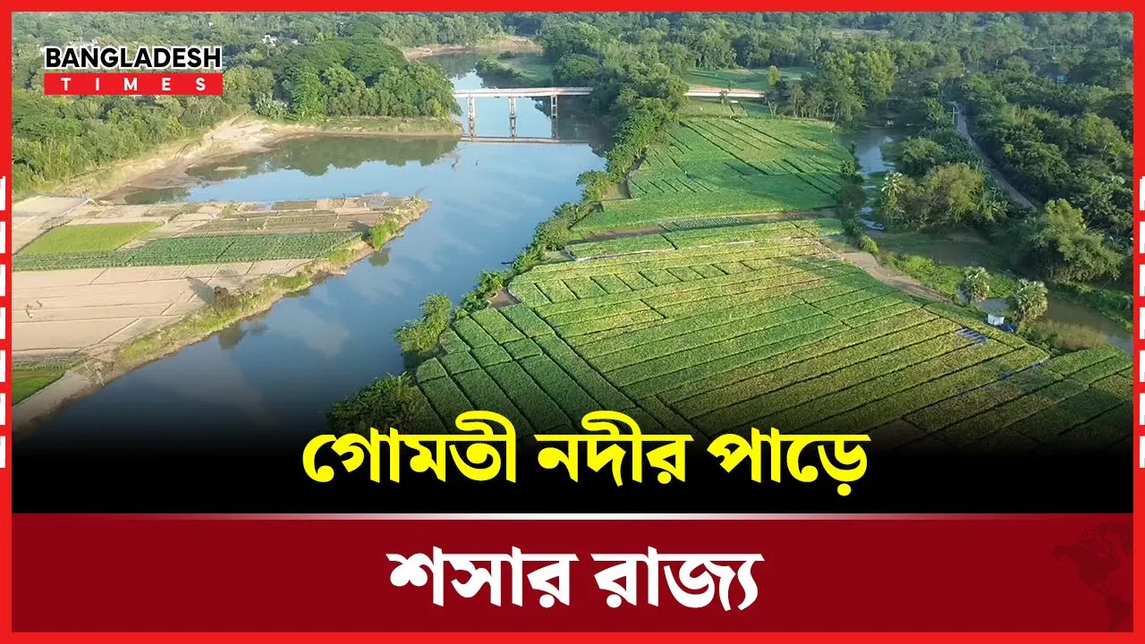 পাখির চোখে গোমতী নদীর পাড়ে শসার রাজ্য