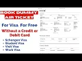 How to Book Dummy Air ticket for Visa for free Dummy Air Flight Booking Online For Schengen Visa