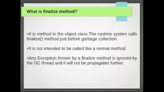 Java Interview Question What is finalize method