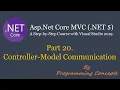 Part 20 Controller-Model Communication in NET Core AspNetCoreMVC